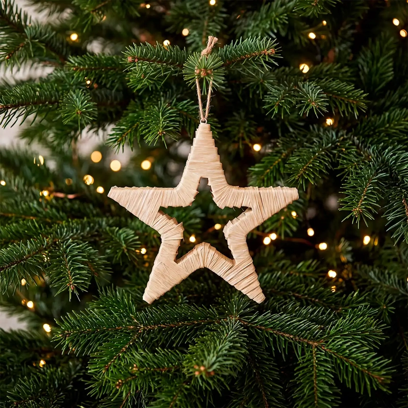 ADORNO NAVIDEÑO RIPLEY HOME NORDIC ESTRELLA NATURAL - 1