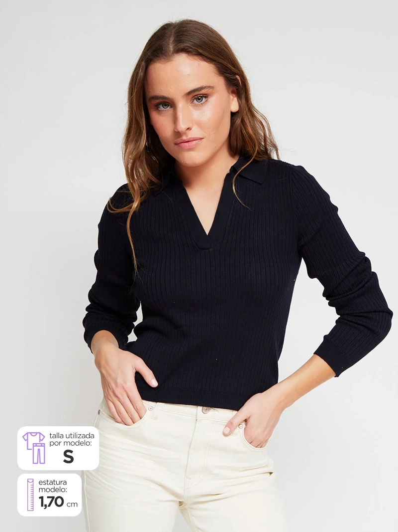 POLERA MUJER ONLY MANGA LARGA
