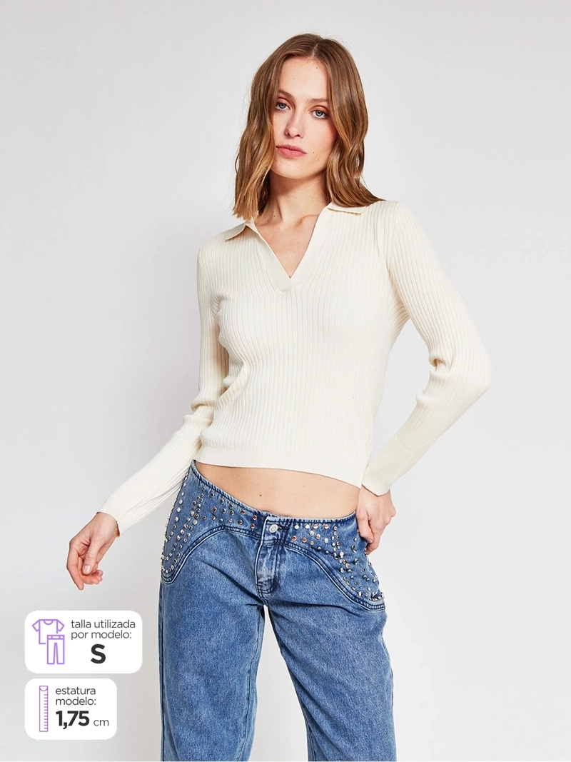 POLERA MUJER ONLY MANGA LARGA