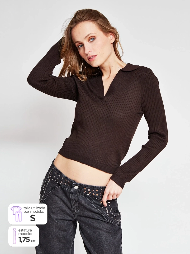 POLERA MUJER ONLY MANGA LARGA - 1