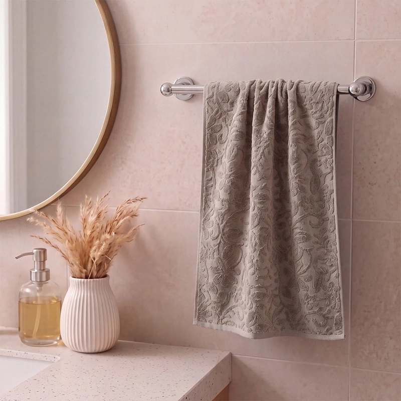 TOALLA DE MANO RIPLEY HOME JACQUARD AMELIE GRIS - 1