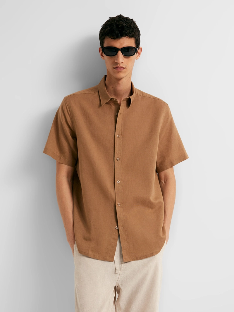 CAMISA HOMBRE SFERA LINO MANGA CORTA - 1