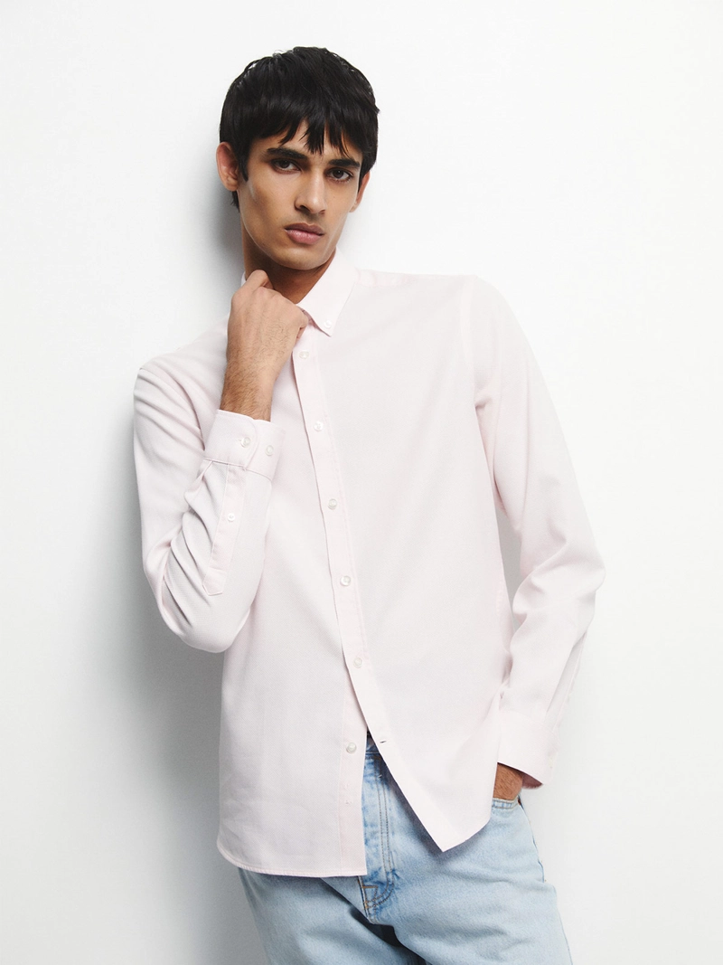 CAMISA MANGA LARGA HOMBRE SFERA ALGODÓN - 1
