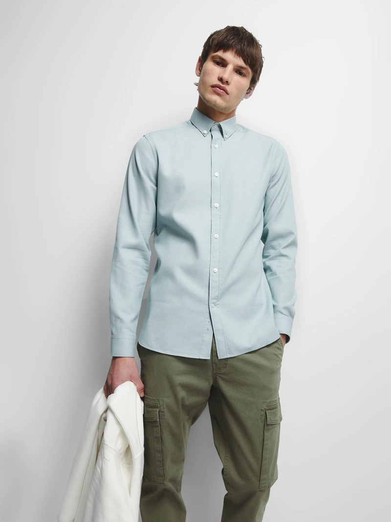 CAMISA MANGA LARGA HOMBRE SFERA ALGODÓN - 1