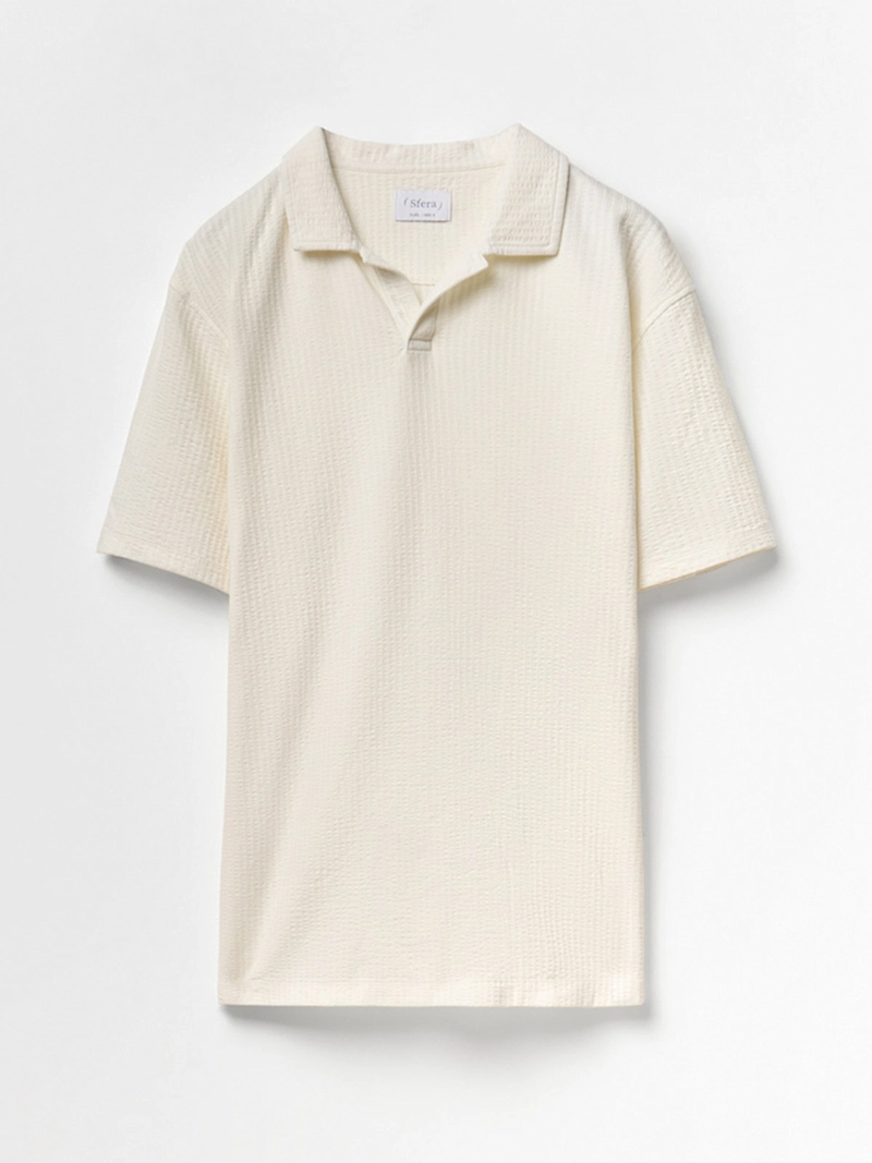 POLERA HOMBRE SFERA MANGA CORTA TEJIDO SEERSUCKER - 5