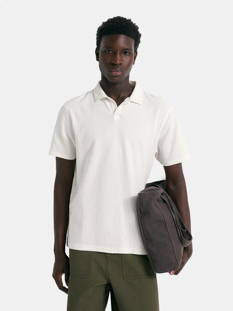 POLERA HOMBRE SFERA MANGA CORTA TEJIDO SEERSUCKER - 1