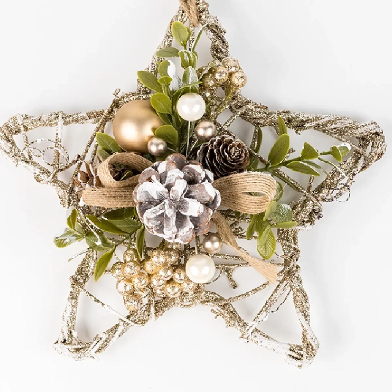 ADORNO NAVIDEÑO RIPLEY HOME NORDIC XMAS ESTRELLA RAMA GLITTER - 3