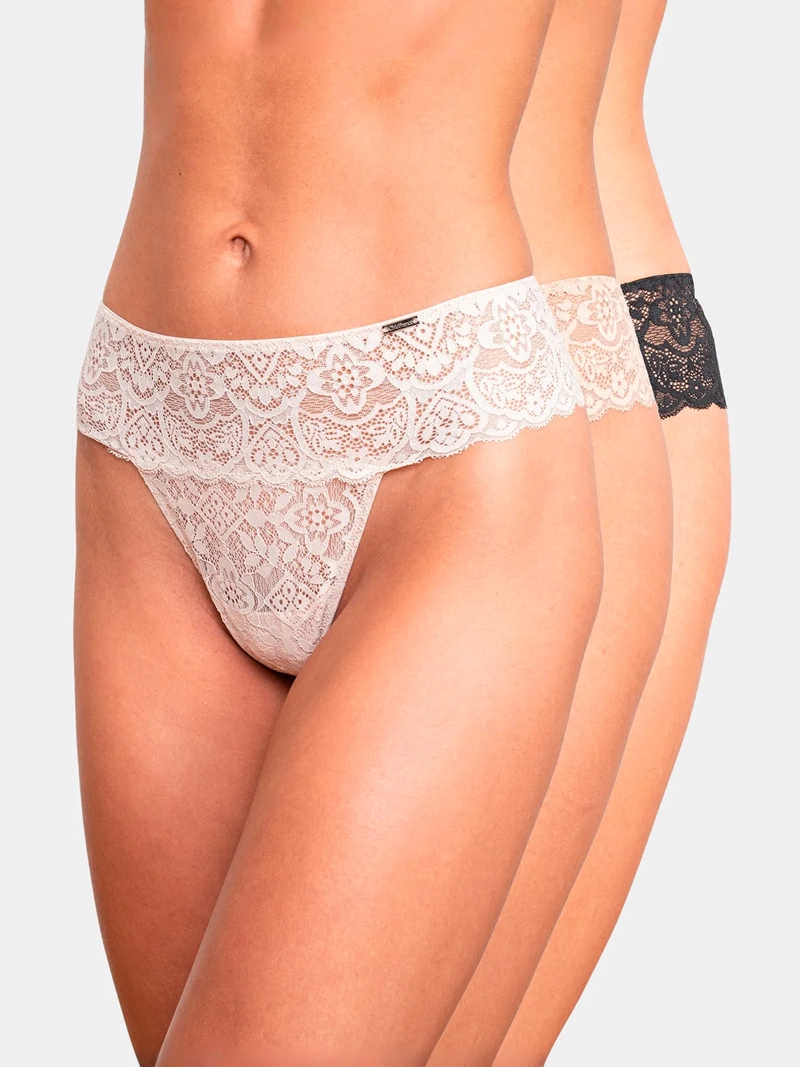 CALZÓN CHIC FRANCE PACK X3 ENCAJE CULOTTE  - 1