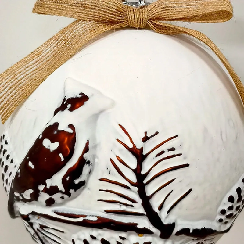 ADORNO NAVIDEÑO RIPLEY HOME TRADITION XMAS ESFERA VINTAGE BLANCO - 2