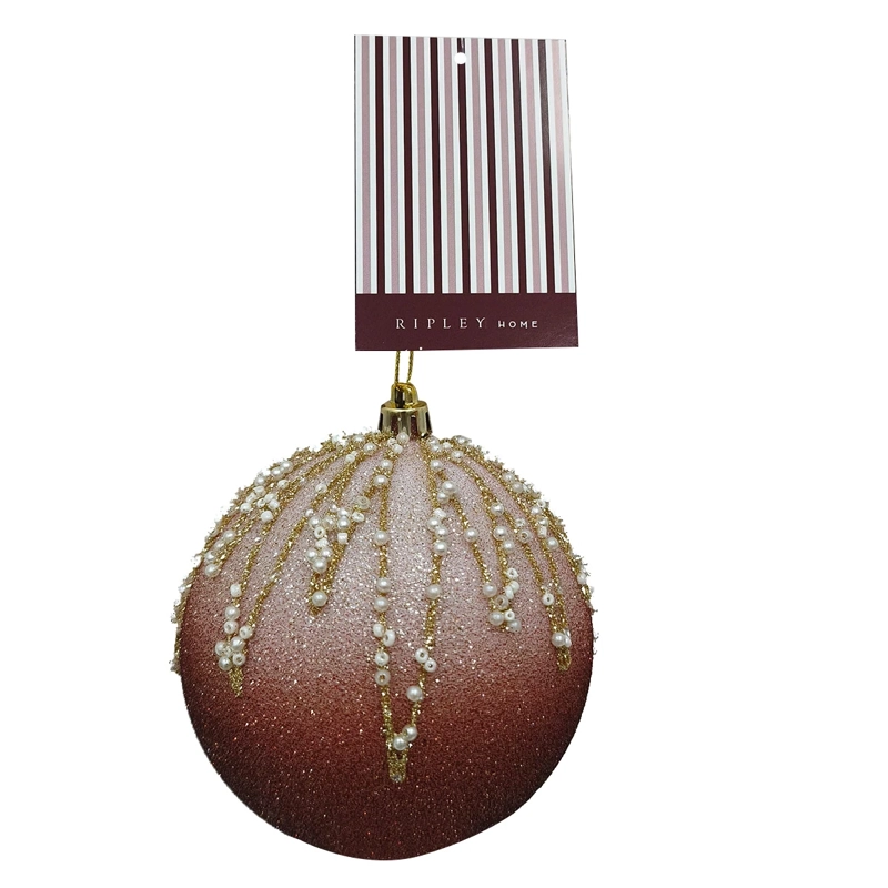 ADORNO NAVIDEÑO RIPLEY HOME WINE ROSE ESFERA DEGRADE BRILLOS - 2