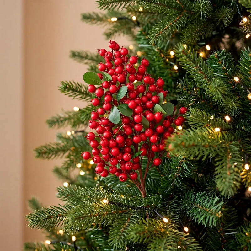 ADORNO NAVIDEÑO RIPLEY HOME TRADITIONAL XMAS RAMA FULL BERRIES  - 1
