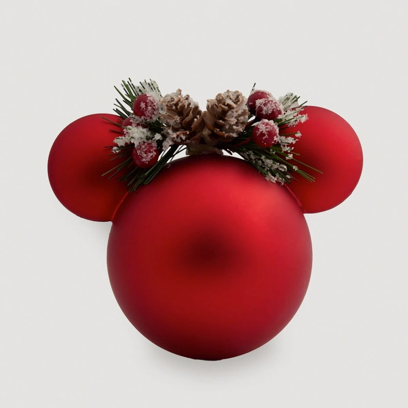 ADORNO NAVIDEÑO DISNEY PACK X4 12 CM CARAS ROJO - 1