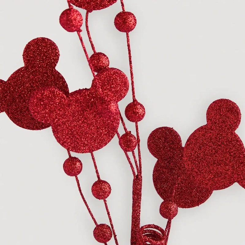 ADORNO NAVIDEÑO DISNEY RAMA BRILLOS ROJO - 2
