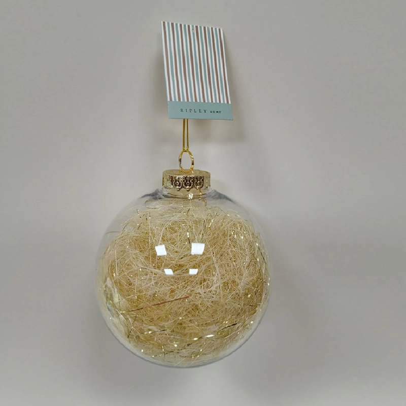 ADORNO NAVIDEÑO RIPLEY HOME NORDIC XMAS ESFERA ACERRÍN TRANSPARENTE GOLD - 2