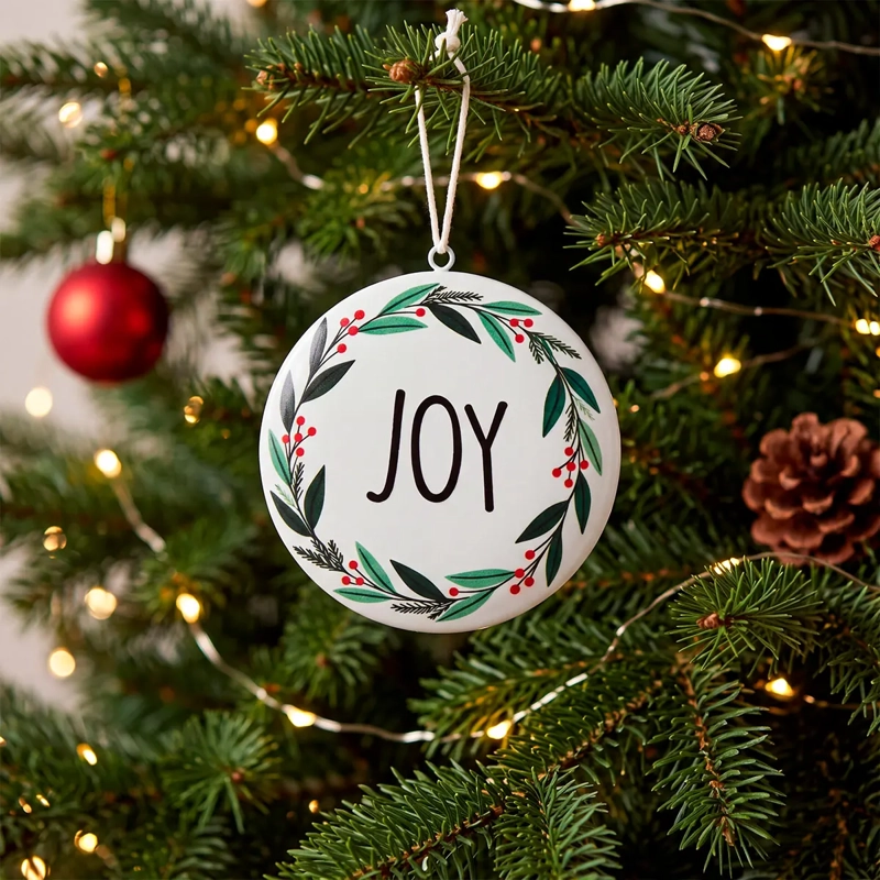 ADORNO NAVIDEÑO RIPLEY HOME TRADITIONAL XMAS ESFERA PLANA JOY - 1