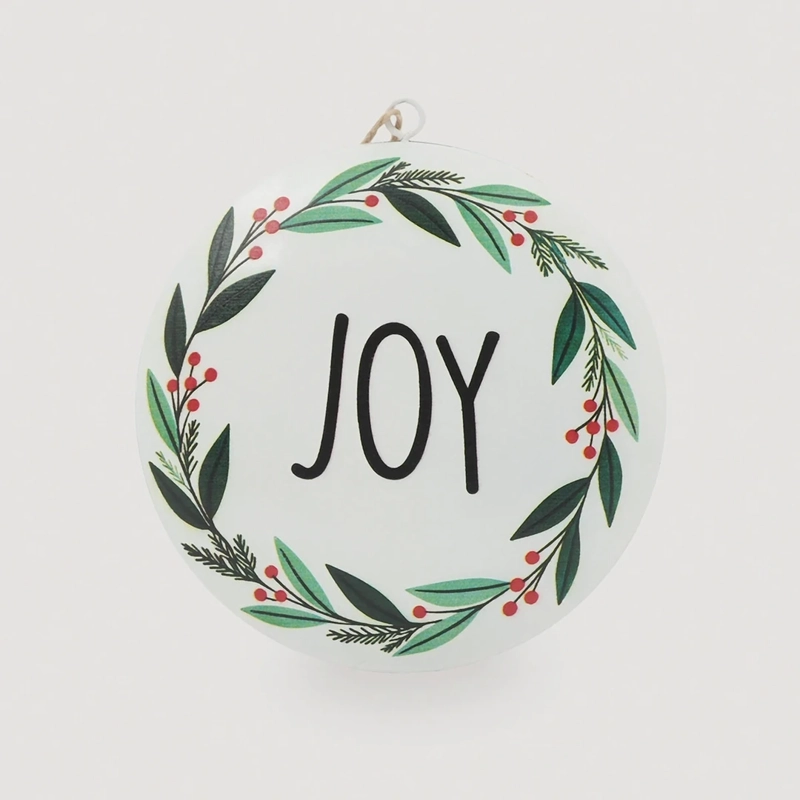 ADORNO NAVIDEÑO RIPLEY HOME TRADITIONAL XMAS ESFERA PLANA JOY - 2