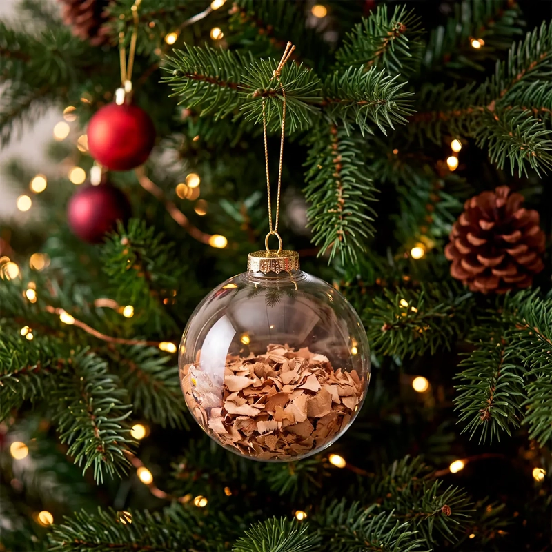 ADORNO NAVIDEÑO RIPLEY HOME NORDIC XMAS ESFERA ACERRÍN TRANSPARENTE  - 1