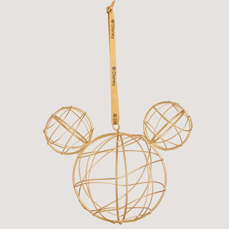 ADORNO NAVIDEÑO DISNEY CARA METAL 9 CM DORADO - 1