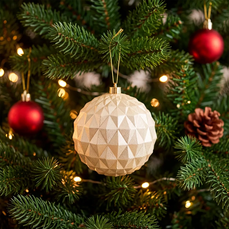 ADORNO NAVIDEÑO RIPLEY HOME WINE ROSE ESFERA GEO CHAMP 20 CM - 1