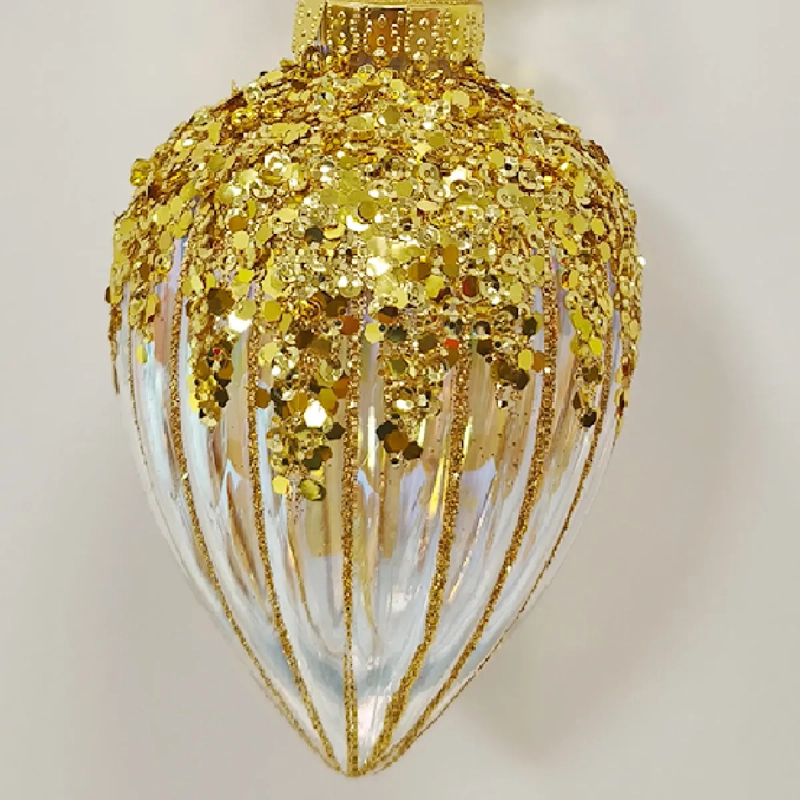ADORNO NAVIDEÑO RIPLEY HOME LAGRIMA ACANALADO GOLD - 3