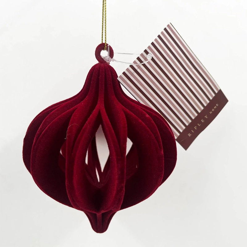 ADORNO NAVIDEÑO RIPLEY HOME WINE ROSE CEBOLLA CALADA BURGUNDY - 2