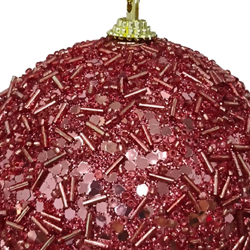 ADORNO NAVIDEÑO RIPLEY HOME WINE ROSE ESFERA LENTEJUELA BRILLO - 3