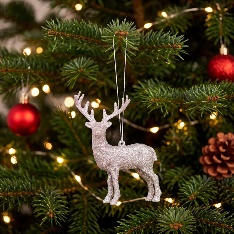 ADORNO NAVIDEÑO RIPLEY HOME GLAM RENO X2 PLATEADO - 1