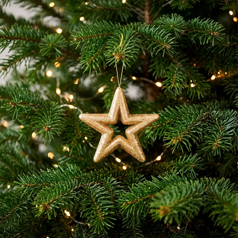 ADORNO NAVIDEÑO RIPLEY HOME GLAM ESTRELLA X4 DORADO - 1