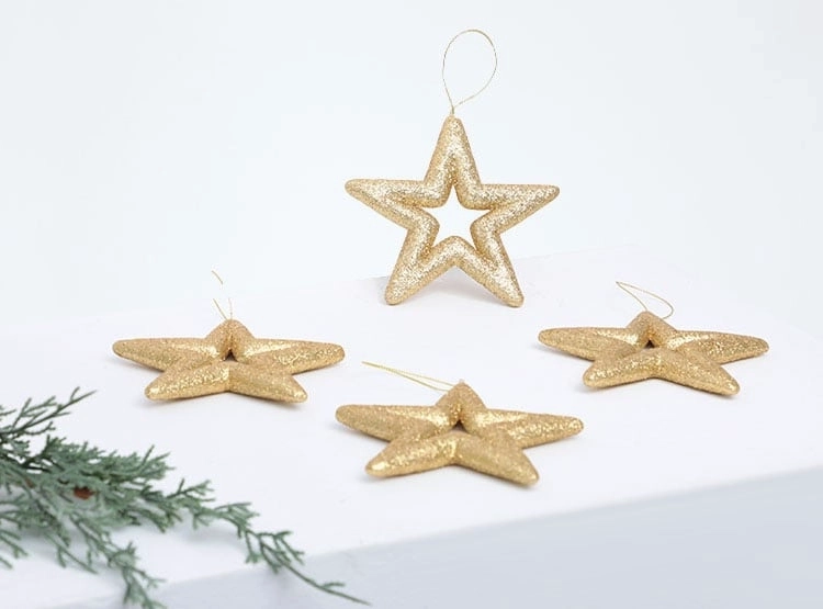 ADORNO NAVIDEÑO RIPLEY HOME GLAM ESTRELLA X4 DORADO - 2