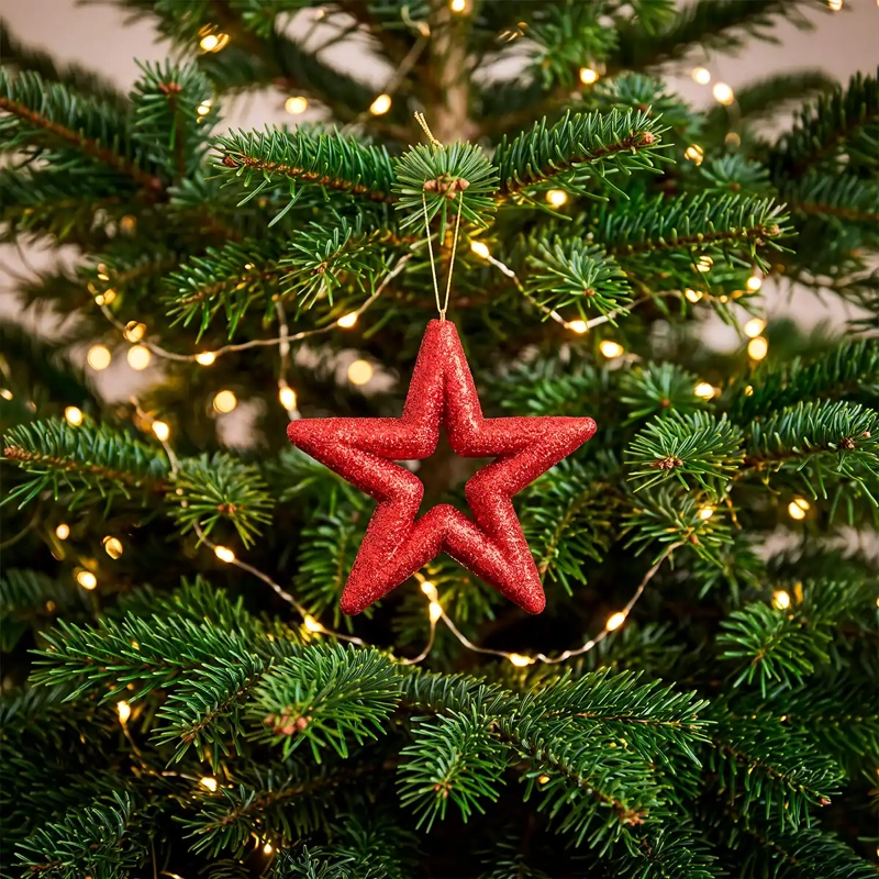 ADORNO NAVIDEÑO RIPLEY HOME GLAM ESTRELLA X4 ROJO - 1