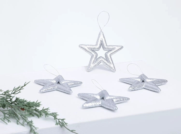 ADORNO NAVIDEÑO RIPLEY HOME GLAM ESTRELLA X4 PLATEADO - 2