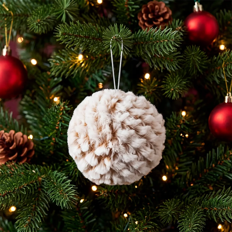 ADORNO NAVIDEÑO RIPLEY HOME NORDIC XMAS ESFERA PELUDA BICOLOR - 1