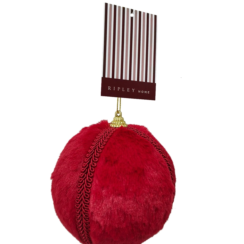 ADORNO NAVIDEÑO RIPLEY HOME WINE ROSE ESFERA PELUDA BURGUNDY - 2