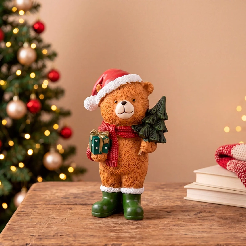 ADORNO NAVIDEÑO RIPLEY HOME TEDDY OSO BUFANDA - 1