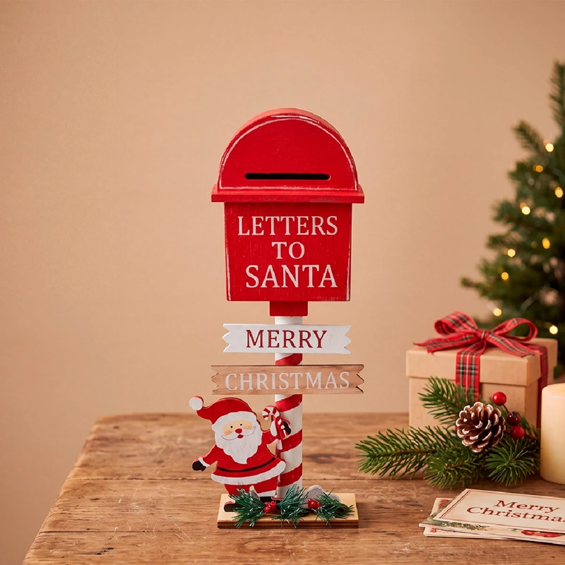 ADORNO NAVIDEÑO RIPLEY HOME TRADITIONAL XMAS BUZÓN LETTERS TO SANTA - 1