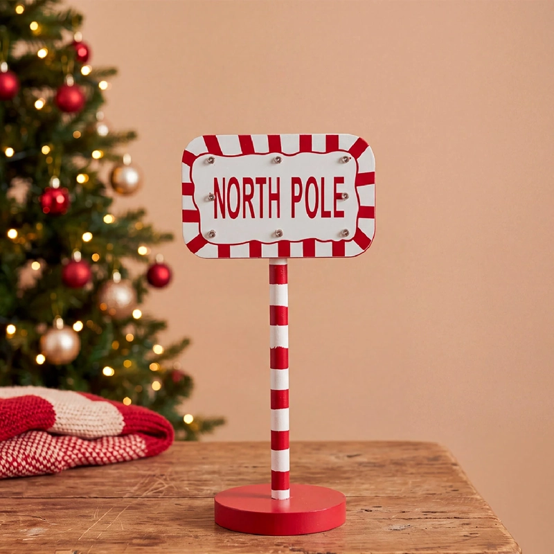 ADORNO NAVIDEÑO RIPLEY HOME TRADITIONAL XMAS LETRERO POLO NORTE - 1