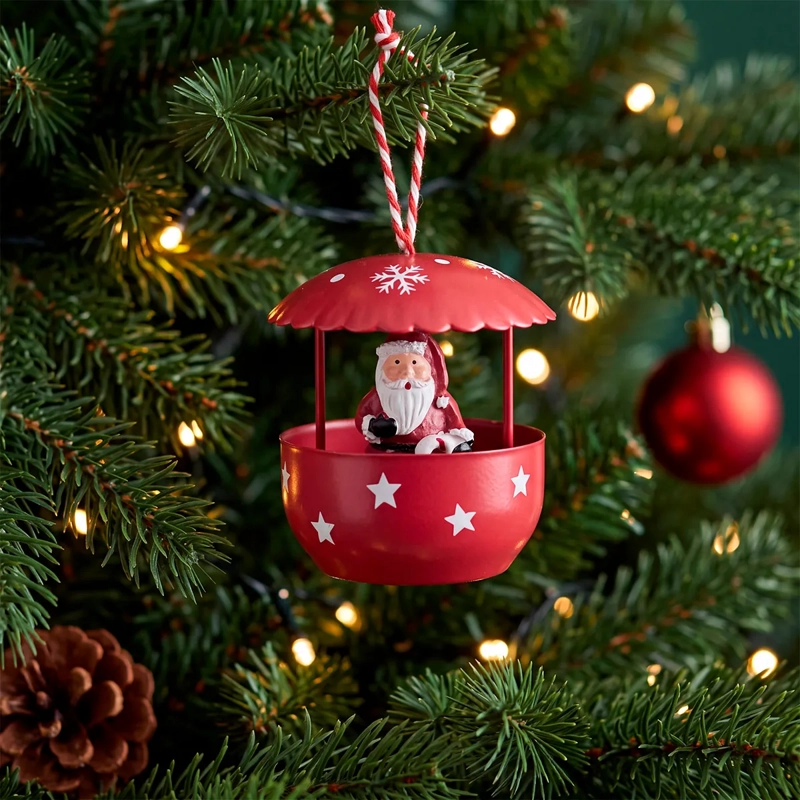 ADORNO NAVIDEÑO RIPLEY HOME TRADITIONAL XMAS SANTA METAL - 1