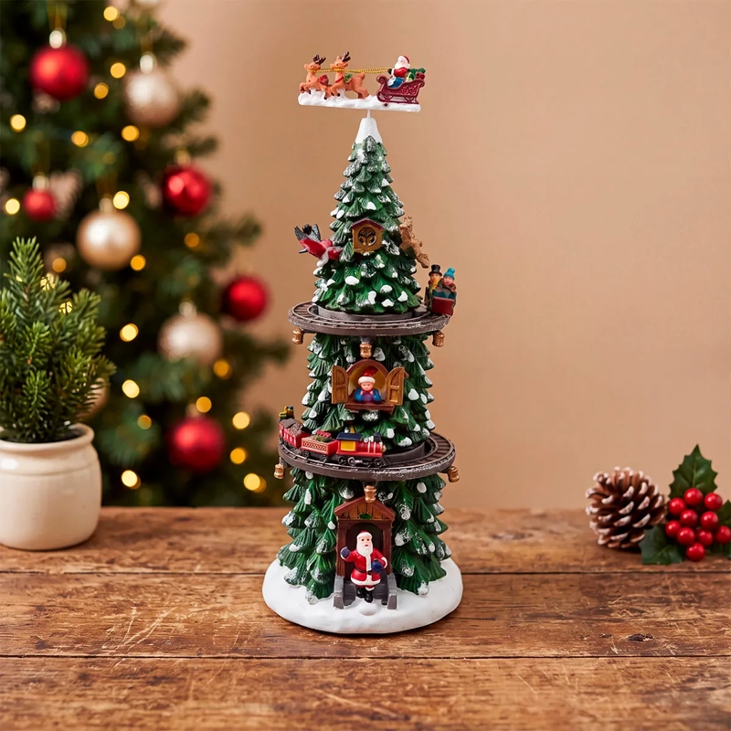 ADORNO NAVIDEÑO RIPLEY HOME VILLA ÁRBOL CON TREN - 1