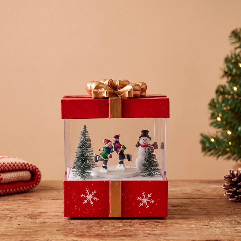 ADORNO NAVIDEÑO RIPLEY HOME VILLA CAJA DE REGALO - 1