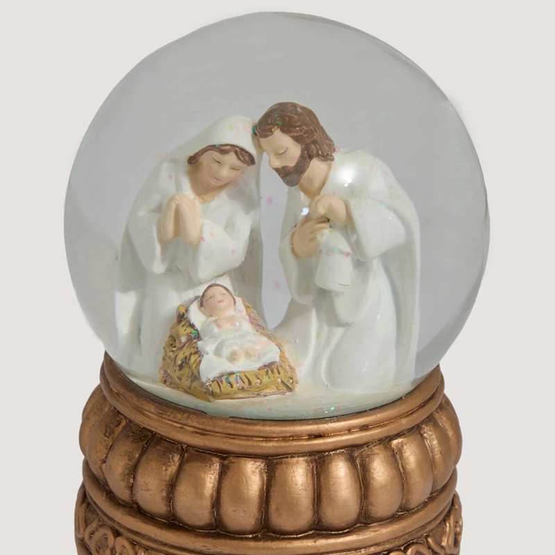 ADORNO NAVIDEÑO RIPLEY HOME ESFERA DE AGUA M PESEBRE DORADO - 3