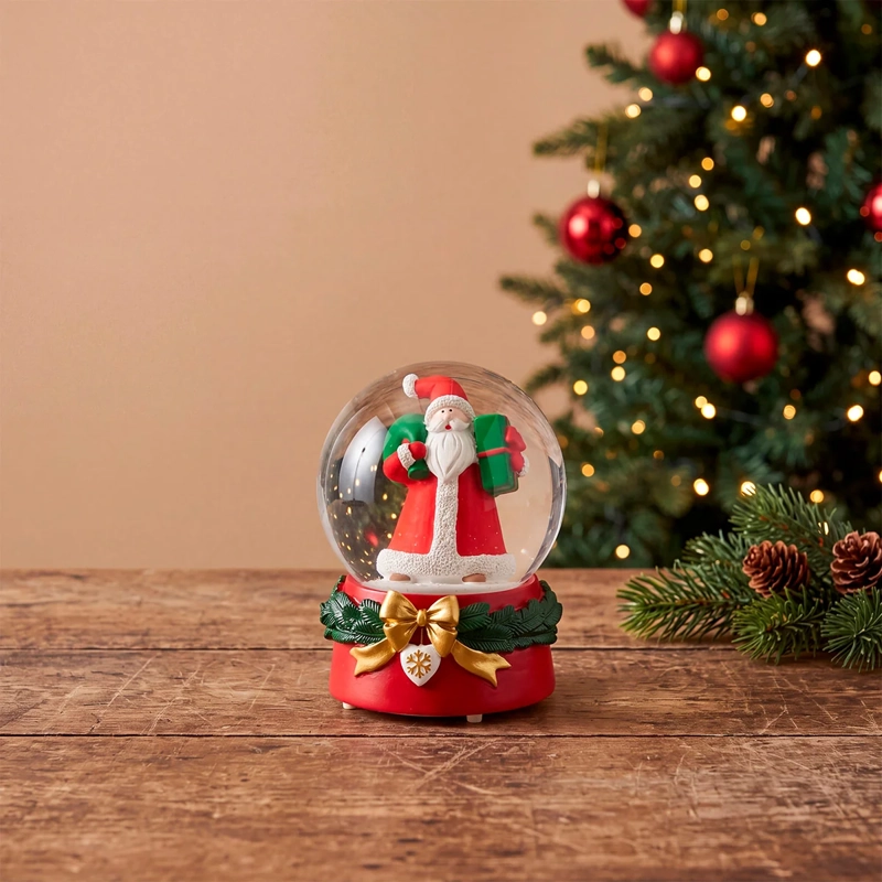 ADORNO NAVIDEÑO RIPLEY HOME ESFERA DE AGUA M SANTA REGALO - 1