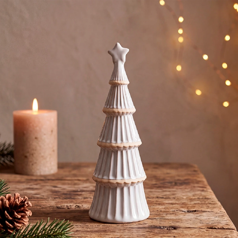 ADORNO NAVIDEÑO MAISON LINETT PINO ESTRELLA CERÁMICA - 1