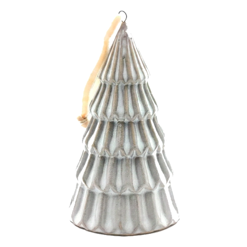 ADORNO NAVIDEÑO MAISON LINETT ÁRBOL BEIGE LÍNEAS - 1