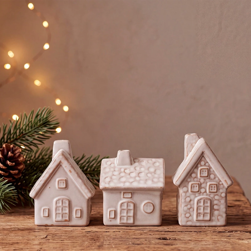 ADORNO NAVIDEÑO MAISON LINETT SET X3 CASAS - 1