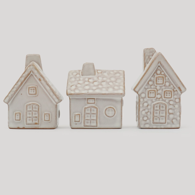 ADORNO NAVIDEÑO MAISON LINETT SET X3 CASAS - 2