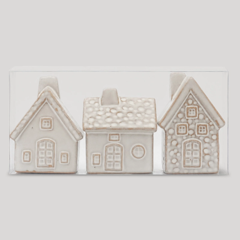 ADORNO NAVIDEÑO MAISON LINETT SET X3 CASAS - 4