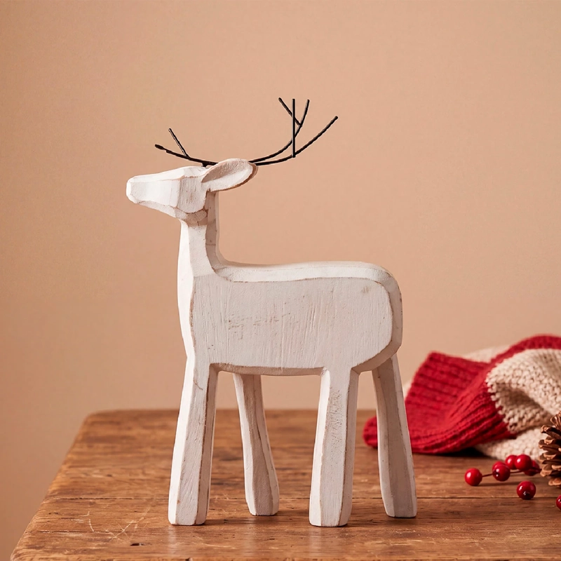 ADORNO NAVIDEÑO RIPLEY HOME NORDIC XMAS RENO BLANCO - 1