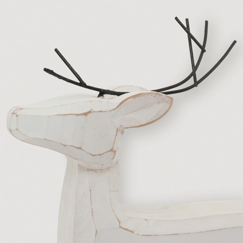 ADORNO NAVIDEÑO RIPLEY HOME NORDIC XMAS RENO BLANCO - 4