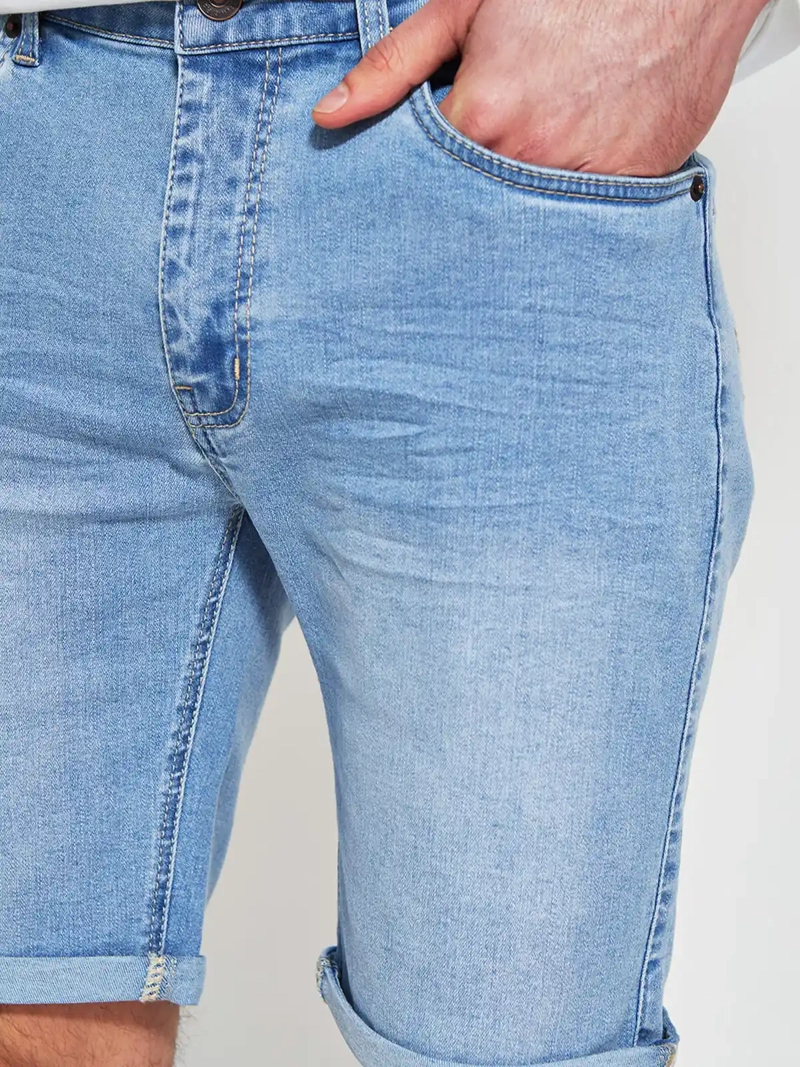 SHORT HOMBRE ROBERT LEWIS ALGODÓN DENIM BÁSICO - 4
