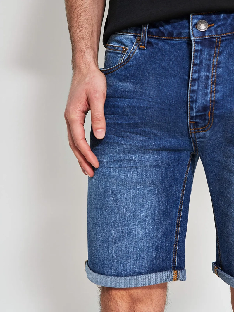 SHORT HOMBRE ROBERT LEWIS ALGODÓN DENIM BÁSICO - 4